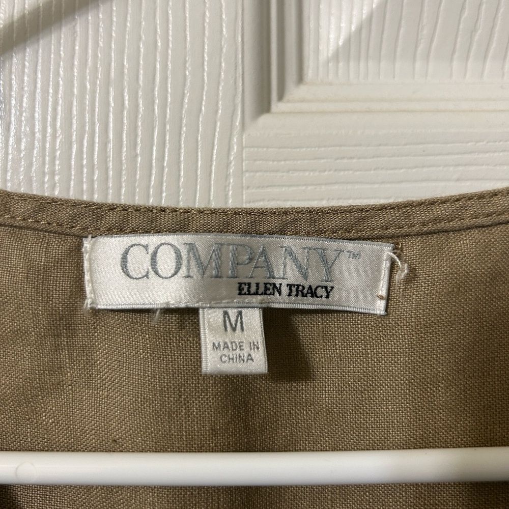 Ellen Tracy Beige Linen Top/Blouse(Size Medium) - Picture 6 of 8
